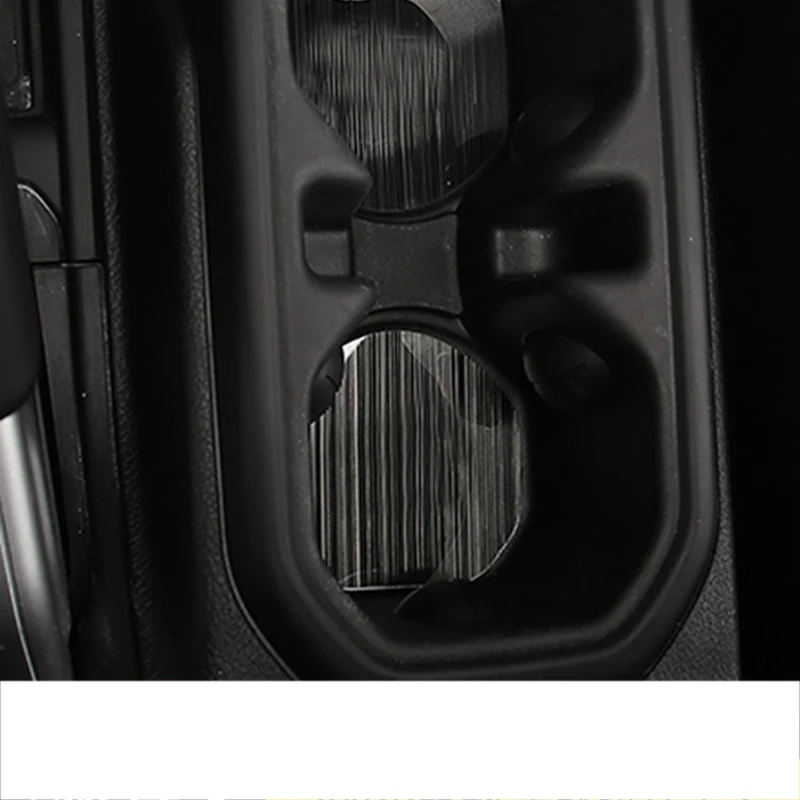 

lsrtw2017 titanium black stainless steel car cup cushion for jeep wrangler jl 2018 2019