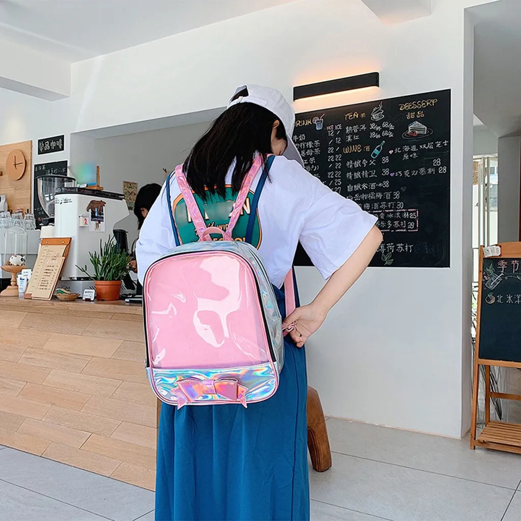 Ita сумки прозрачный рюкзак женский прозрачный милый мини-рюкзак с бантом для школы розовые школьные сумки для девочек-подростков mochila