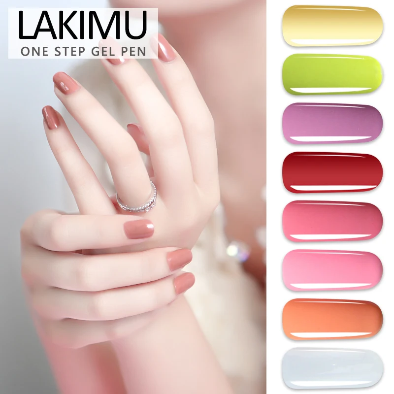 

LAKIMU One Step 3in1 Soak Off Lucky Colors Nail Gel Pen Semi Permanent UV Gel Nail Polish Permanant Hybrid Varnishe Nails Art