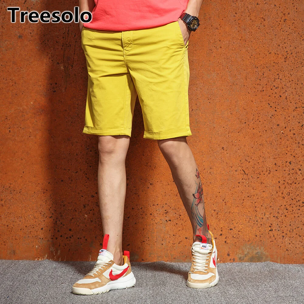 Treesolo мужские шорты летние Хлопковые Бриджи мужские рабочие мужские шорты в повседневном стиле высококачественные бермуды masculina Прямая 517