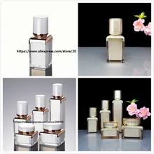 15 мл жемчужно-белый/золотой квадратной формы акриловая Вакуумная бутылка для сыворотки/лосьона/эмульсии/тональной основы/жидкой косметической упаковки