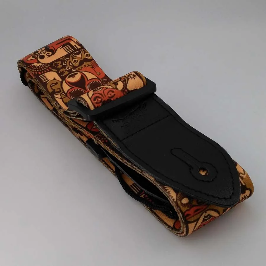 

Guitar Strap Egypt god Brown Acoustic Electric Fabrics Leather Ends Straps