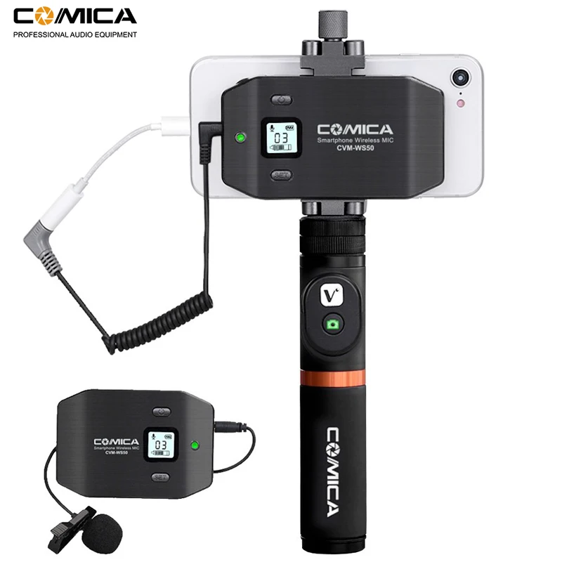 Беспроводная петличная микрофонная система Comica CVM WS50 6 каналов для смартфонов iPhone
