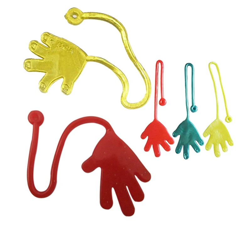 

10Pcs Sticky Hands Kids Party Favors Supplies Carnival Prize Assorted Colors Pinata Fillers Funny party favors for children