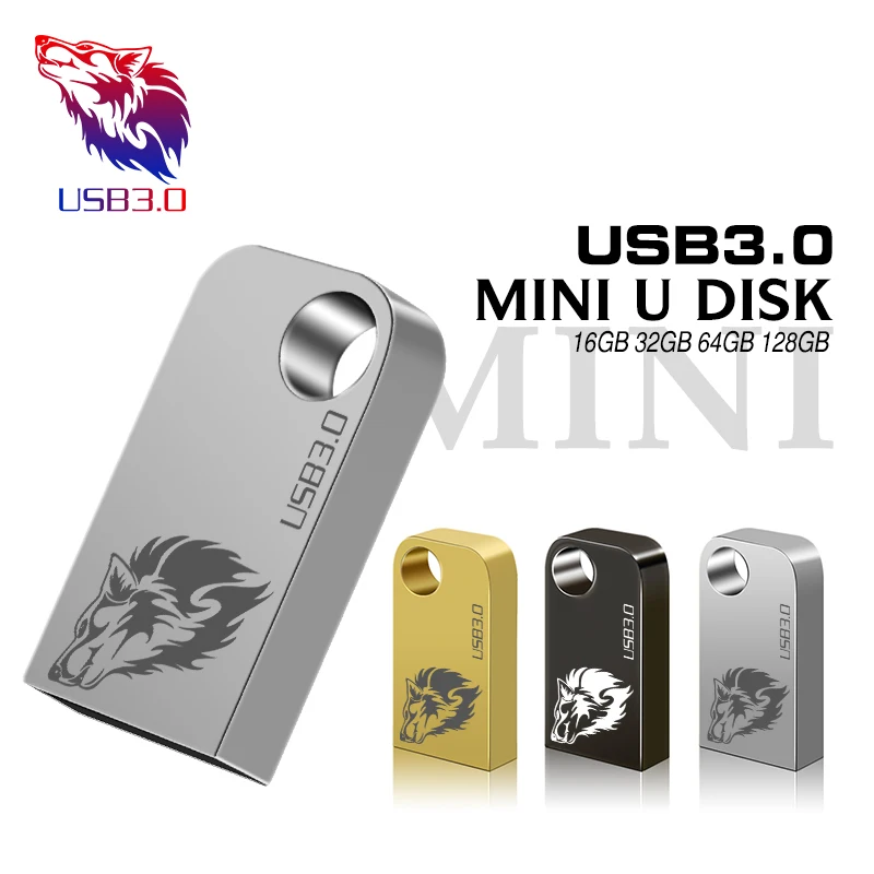 Мини USB 3,0 Флешка 8 ГБ 16 ГБ 32 ГБ мини металлическая высокоскоростная USB флешка 64 Гб USB флешка Водонепроницаемая реальная емкость