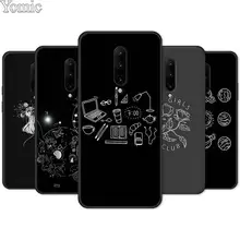 Simple line linear painting Silicone Phone Case for Oneplus 7 7 Pro 6 6T 5T Soft Cover Shell for Oneplus 7 7Pro Black Case