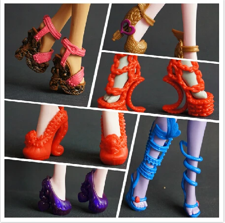 O for U 20 пар/лот, игрушки, высокое качество, сапоги, сандалии, обувь для куклы-монстры, разные стили, 1/6, кукольные туфли на высоком каблуке