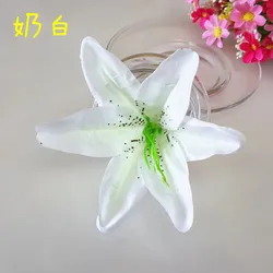 Elegant Silk Lily Flower Heads - Set of 10 Artificial Decorations for Weddings, Homes, and Crafts (Milk white)