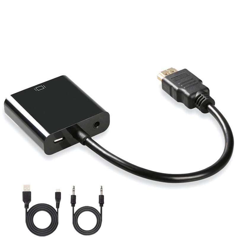 Amkle HDMI to VGA Adapter Cable HDMI VGA Converter Cable Support 1080P with Audio Cable for HDTV XBOX PS3 PS4 Laptop TV Box Amkle HDMI to VGA Adapter Cable HDMI VGA Converter Cable Support 1080P with Audio Cable for HDTV XBOX PS3 PS4 Laptop TV Box