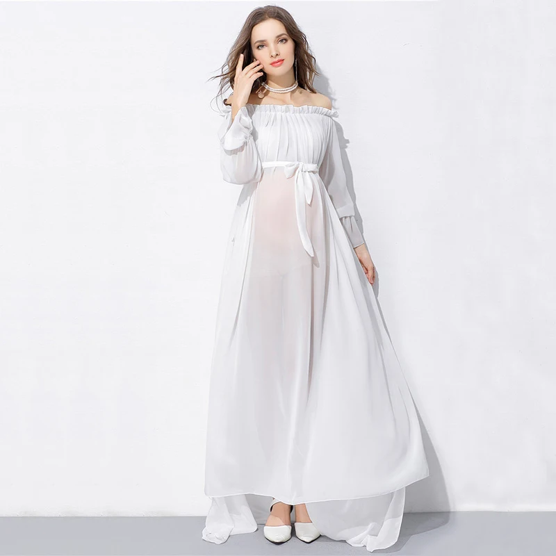 

Nerlero Maternity Dress Maternity Photography Props Pregnancy Clothes Maternity photography shoulderless Dress For Pregnancy