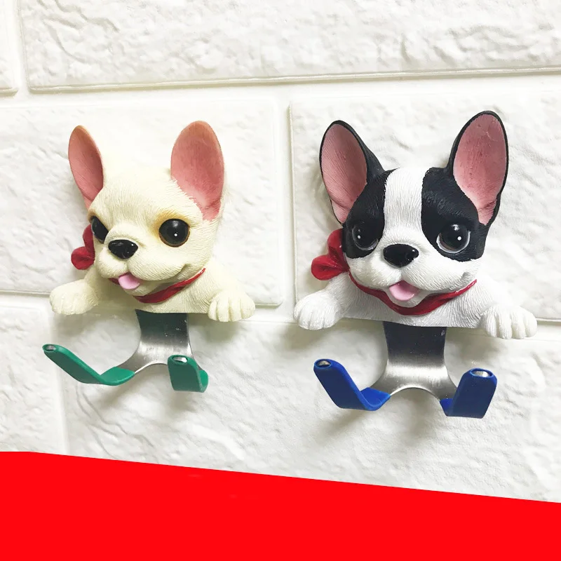 Creative Cartoon Dog Stainless Steel Wall Hook Cute Dog Head Shape