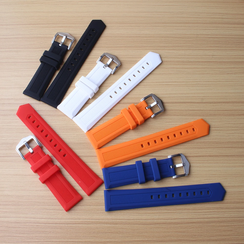 Straight ends Watchbands Strap bracelets waterproof Soft Silicone