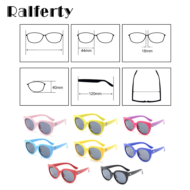 Ralferty 2018 гибкие детские солнцезащитные очки поляризационные кошачий глаз для