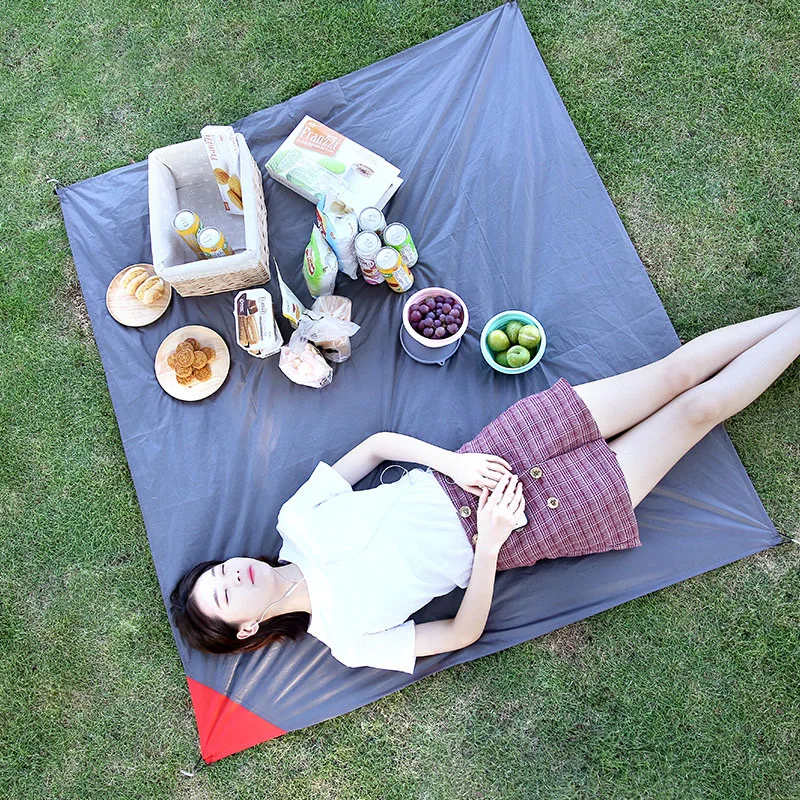 

Picnic mat gray water proof fixed on ground light easy carry picnic rug easy clean home use weekend picnic big rug for picnic