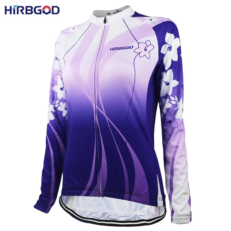 Hirbgod стильная легкая женская велосипедная Джерси с длинным рукавом с цветочным рисунком Спортивная велосипедная рубашка Джерси Clothing-NR152
