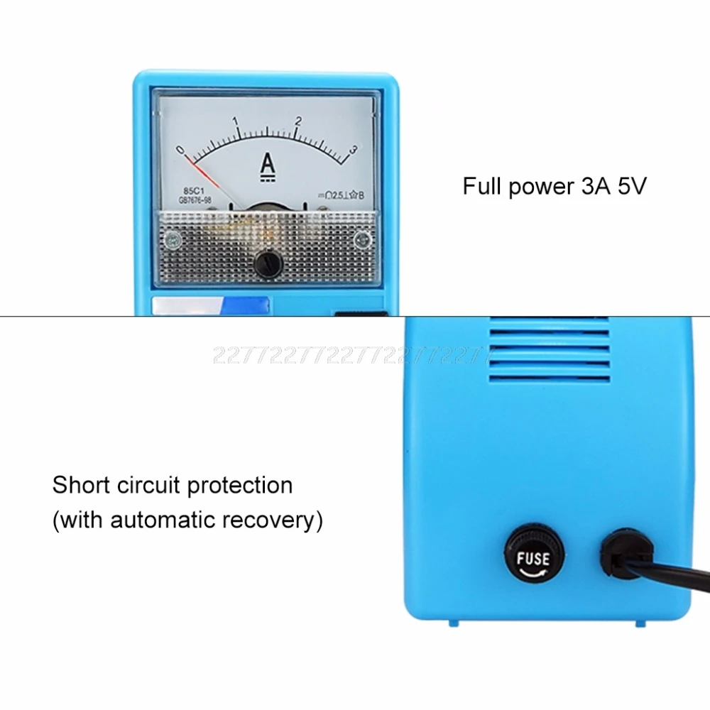 110 V-240 V DC источник питания Амперметр для ремонта мобильных телефонов 5V 3A Амперметр заряда батареи защита от короткого замыкания My09 19