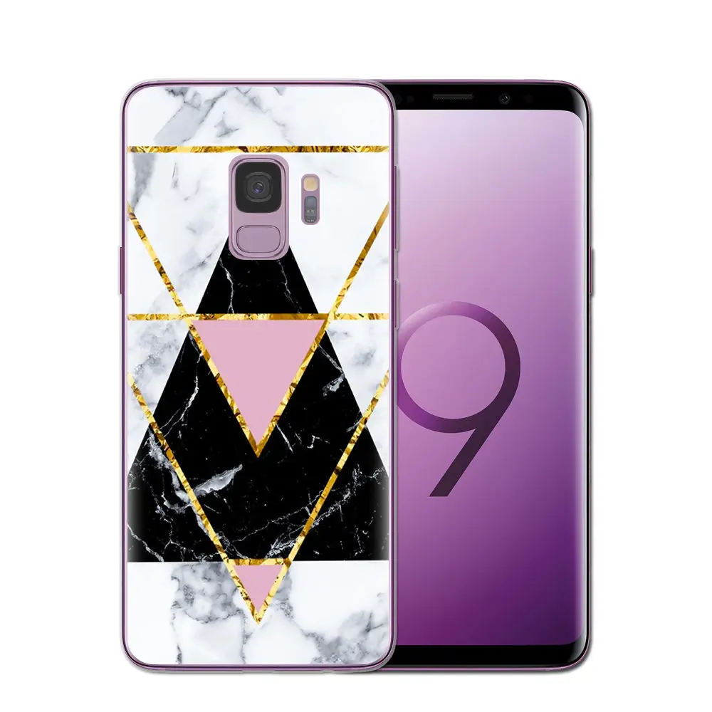 Геометрический мраморный чехол для Samsung Galaxy A6 A7 A8 Plus 2018 Мягкий из ТПУ S9 S8 S7 S6 Edge 3D
