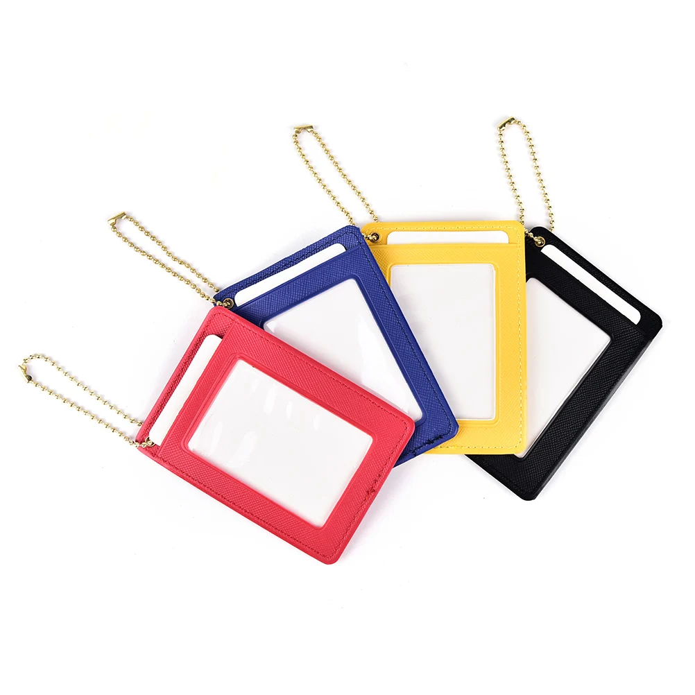 4colors fashion Id Badge covers ID Holders Bank Credit Card Holder Unisex PU Leather card case business Working