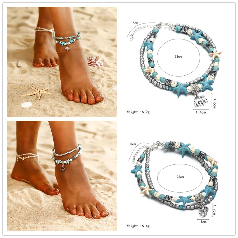 Ножной браслет кулон ракушка значки на руки бисером лето пляж ножной браслет ювелирные изделия модный стиль ножные браслеты с черепашками для женщин
