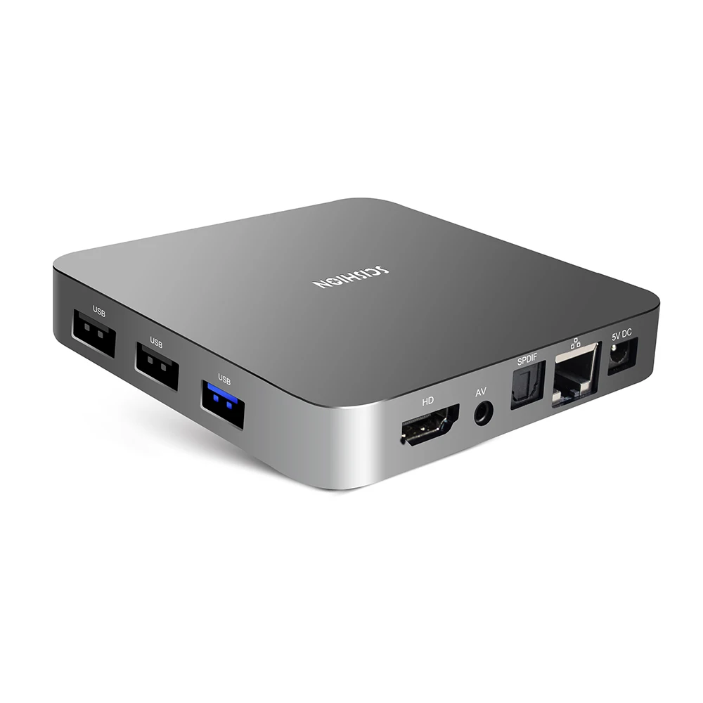 SCISHION AI One Android 8 1 Смарт ТВ бокс с голосовым управлением Rockchip 3328 2G 16G 4GB 32GB WiFi