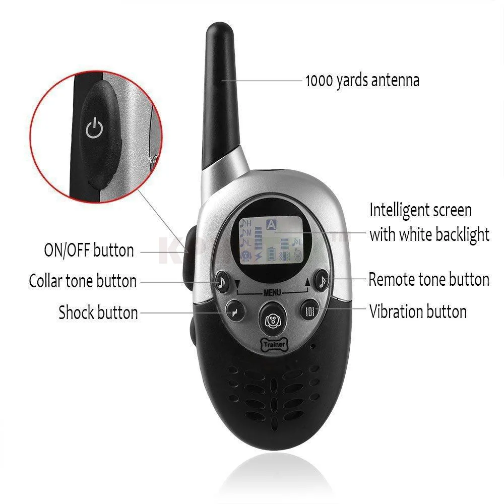 Dog-Training-collar-with-Remote-100-waterproof-Rechargeable-Electronic-Shock-Training-Anti-Bark-E-Collar-1100yd