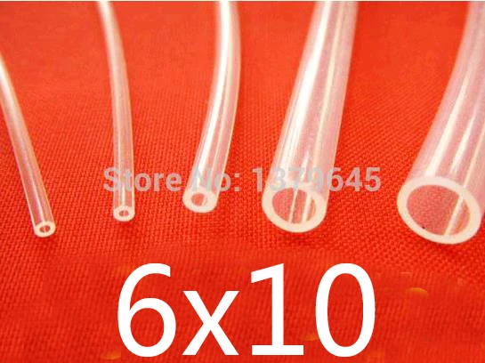 

6mm ID 10mm OD 6x10 PFA FEP Transparent clear PTFE tube, F46 F4 TEFLON HOSE,heat-resistant semiconductor Tubing