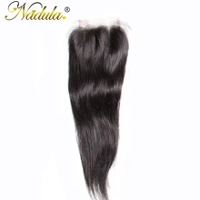 Nadula волосы 4*4 три части малазийские прямые волосы Закрытие человеческих волос remy волосы Кружева Закрытие 10-20 дюймов