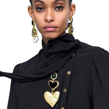 Solememo, новинка, хит, ZA, двойное сердце, ожерелье, панк, винтажное ожерелье для женщин, украшения в подарок на год,, горячая распродажа, N6804