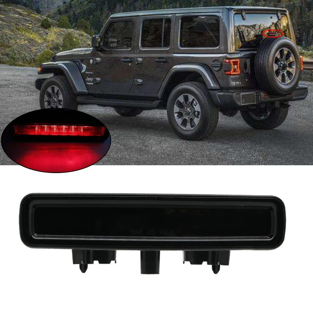 

High Mount Stop Rear Tail Warning Light Smoke 3rd LED Brake Light for 2018 2019 Jeep Wrangler JL