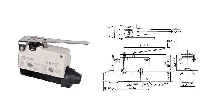 Высокое качество CNTD CZ-7120 микро-переключатель/концевой выключатель внешняя оболочка покрыта интенсивным пластиком/водонепроницаемый/маслостойкий