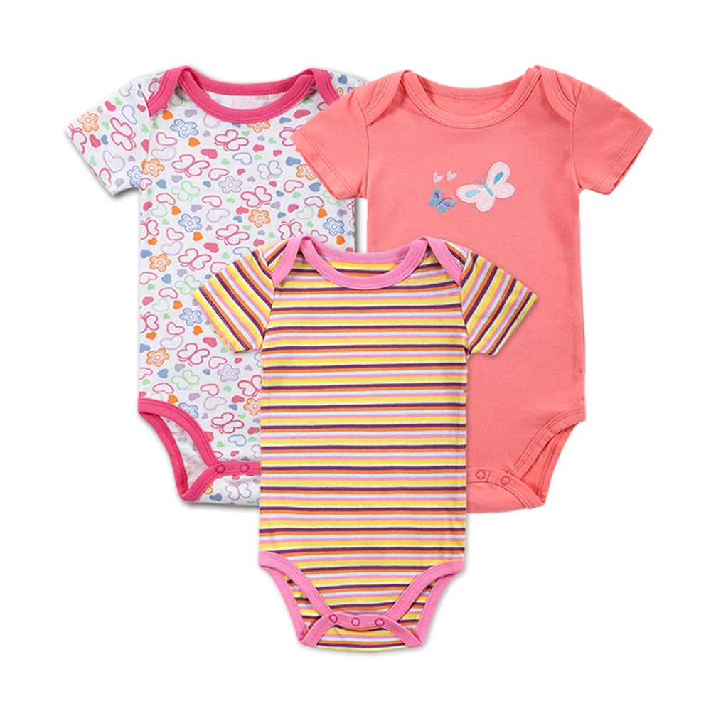 Summer 100 Cotton Baby Overall Clothes 3pcs/lot stripes Baby Romper