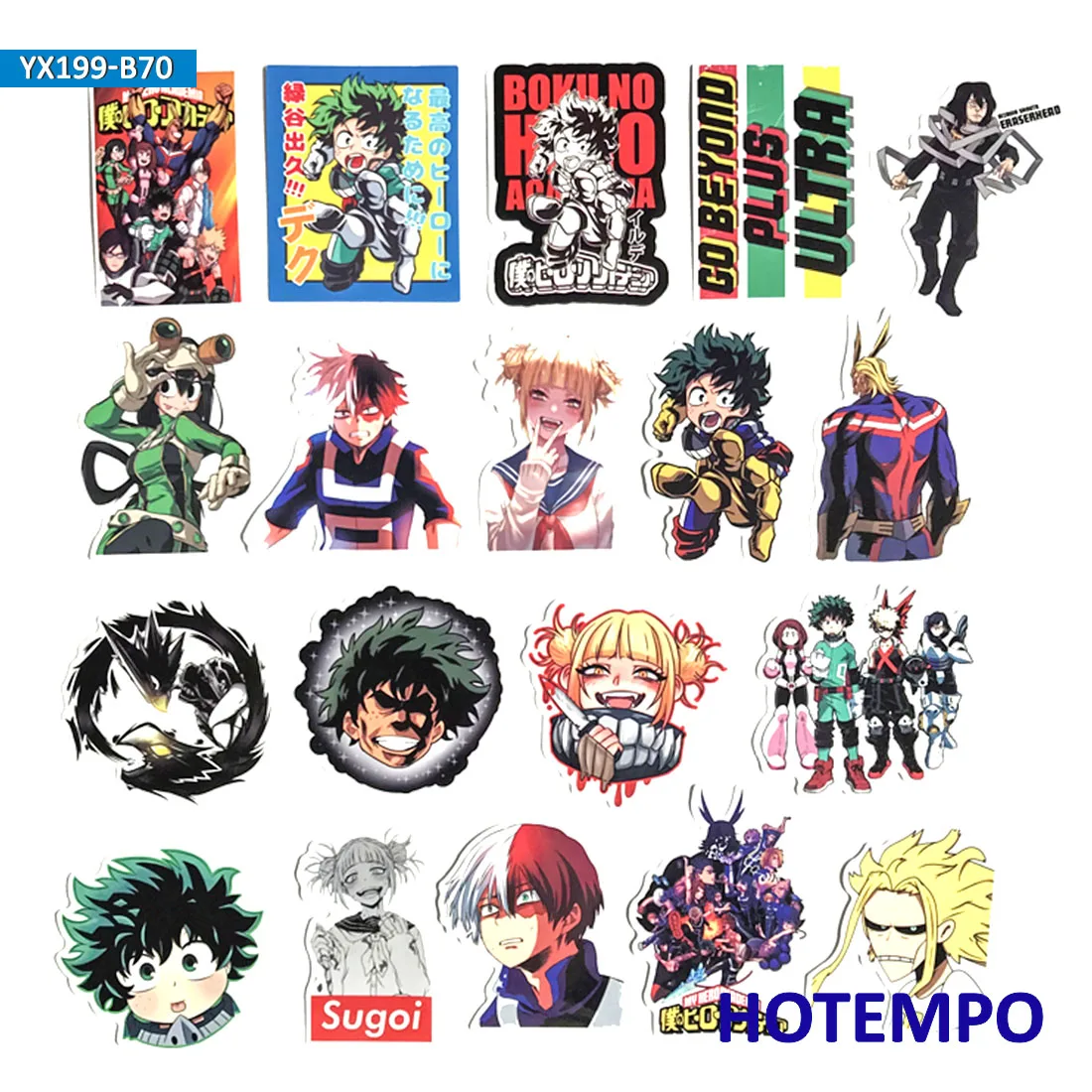 70 قطعة Izuku Midoriya جميع قد Boku لا بطلي الأكاديمية الطابع ملصق ل للهاتف المحمول والحاسوب المحمول الأمتعة لوح التزلج ملصقات