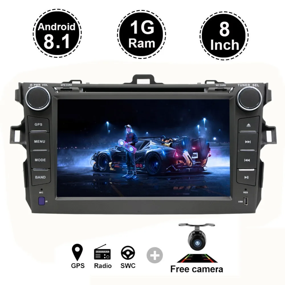 

Android 8.1 Quad Core Car DVD Player for Toyota Corolla In Dash Autoradio Multimedia MP5 Player Head Unit 8" 2 Din GPS Navi