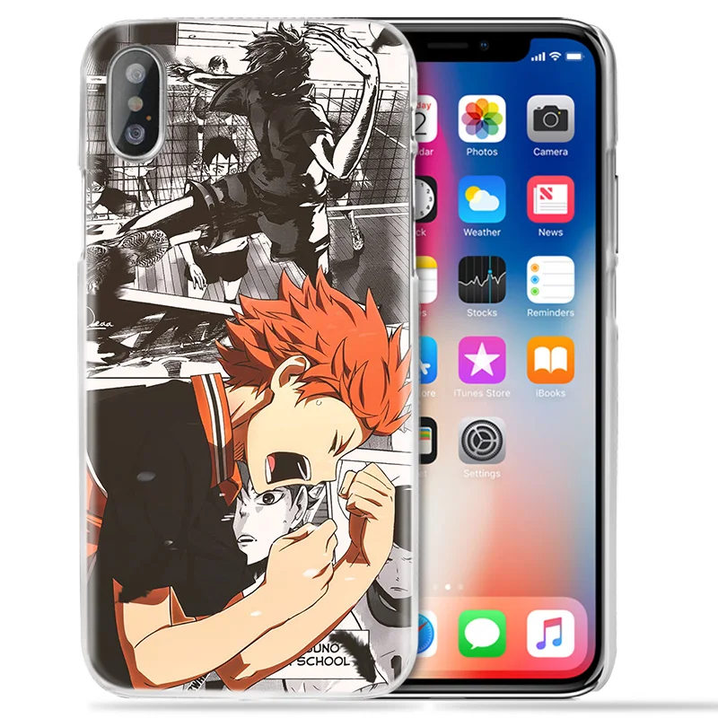 Haikyuu Хината чехол для iPhone XS Max XR X 10 7 S 8 6 6 S плюс 5S SE 5 4S 4 5C Прозрачный Жесткий ПК аниме чехол для телефона Coque