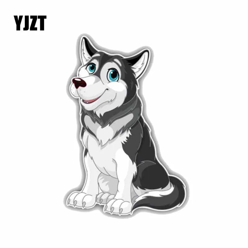 YJZT 9 6*14 2 см Аляска Malamute собака мультфильм модный декоративный автомобильный