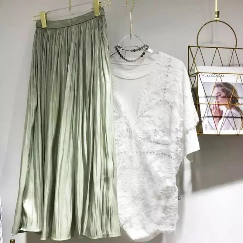 6 цветов летнее Новое поступление Горячая Jupe Longue шелковистая гладкая плиссированная юбка большой маятник женские юбки Одежда