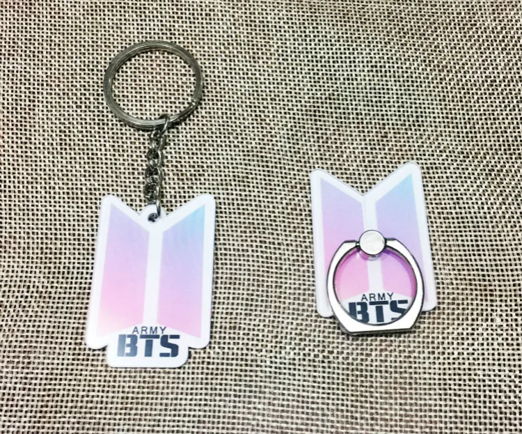 KPOP BTS Bangtan Boys New Album Keychain Acrylic Key Chain Cartoon K POP Key Ring Pendantkey