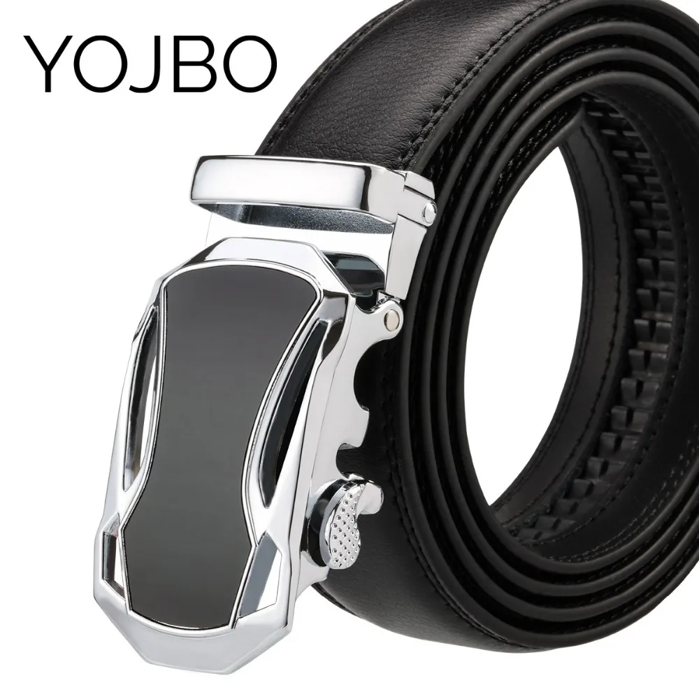

YOJBO Genuine Leather Belt Men 2019 Luxury Designer Brand Gold Automatic Buckled Alloy High Quality Wedding Belt Waist Straps