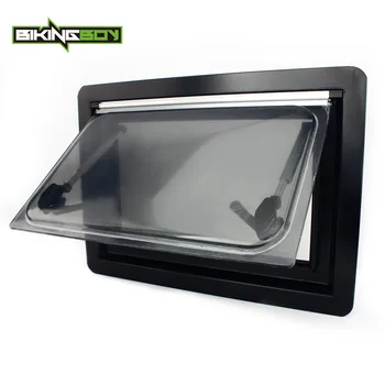 

BIKINGBOY 100x50 cm Full Set Caravan RV Motorhome Hinged Push-Out Window Ventilation Hatch High Quality ALU Alloy & ABS Plastic