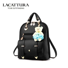 LACATTURA Bolsa Feminina Зимние Женщины Рюкзак Высокое Качество Famale Роскошные Школьная Сумка с Медведь Корея Студенты Моды Рюкзак