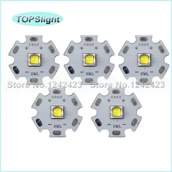 

5pcs XM-L2 U2 1A White Light xml2 LED Emitter Electronic DIY Parts High Power with 20mm Heatsink
