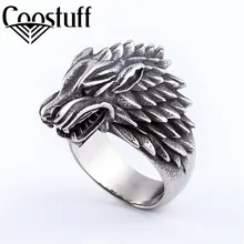 Фотография The Game of Thrones Stark wolf mens ring,fashion rock titanium jewelry motorcycle 316L stainless steel biker rings for men 