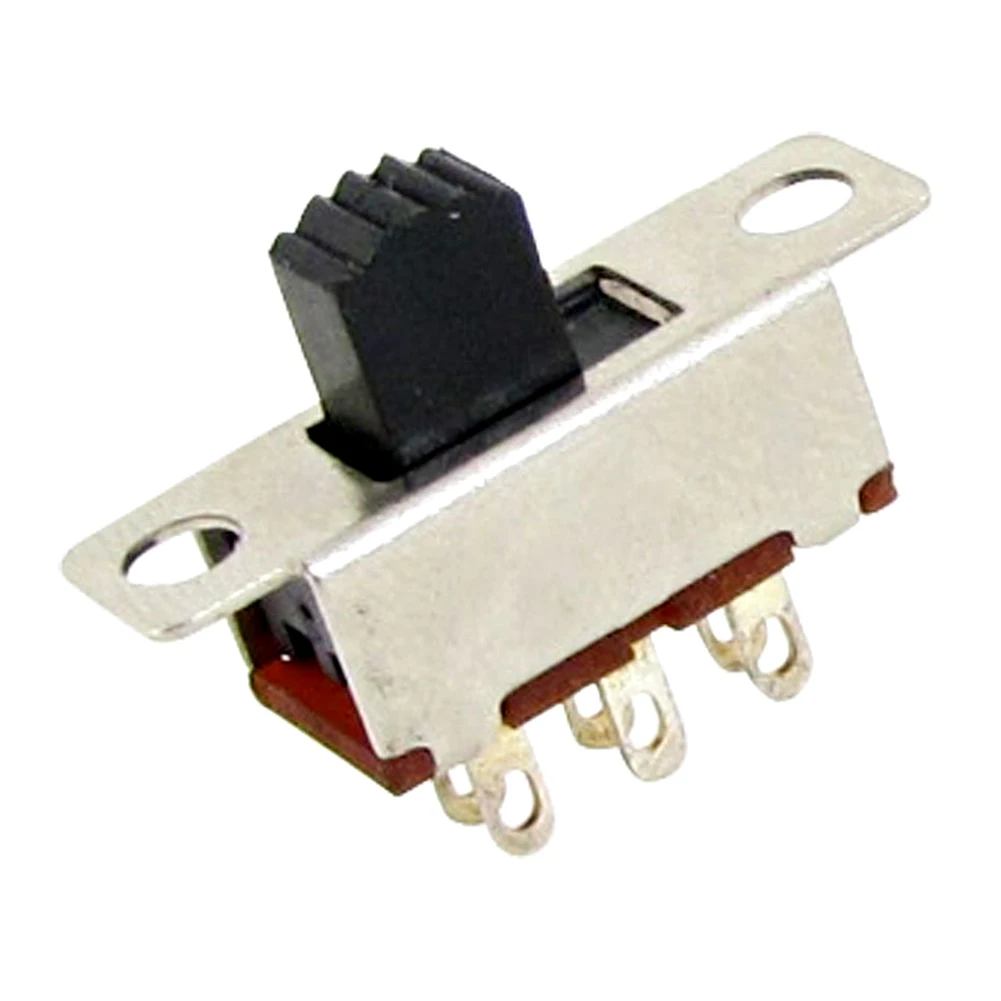 Aexit 5 Pcs Networking Products 3 Position DPDT Panel Mounted Mini Vertical Slide Switch Switches 6 Pin 