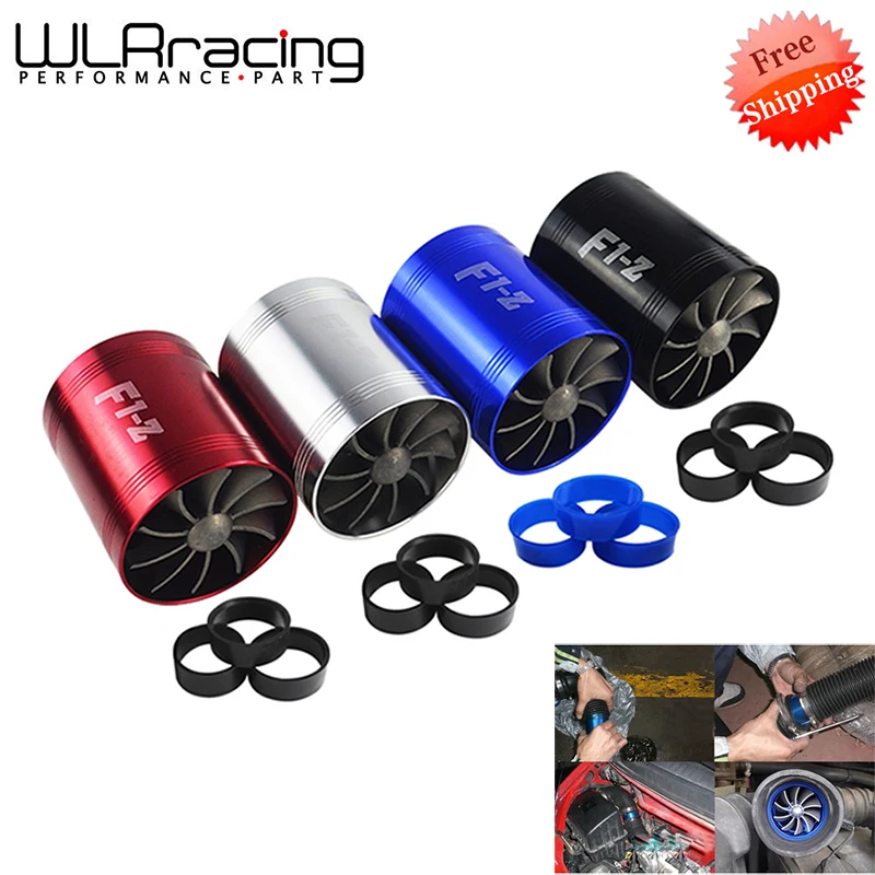 

Car Double Dual Turbo Air Intake Turbine Gas Fuel Saver Fan Turbo Supercharger Turbine Fit for Air Intake Hose Diameter 65-74mm
