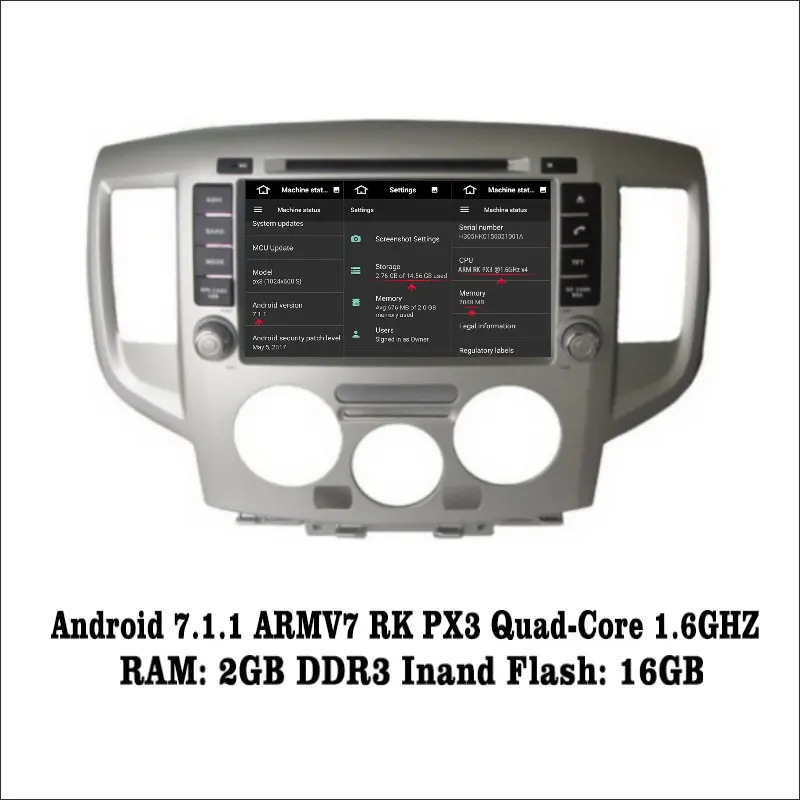 Perfect Liislee Android 7.1 2G RAM For Nissan NV200 2009~2016 Car Radio Audio Video Multimedia DVD Player WIFI DVR GPS Navi Navigation 1