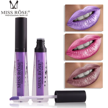 

Miss Rose shimmer lip paint 12 colors waterproof long lasting metallic lip gloss diamond glitter liquid lipstick MS107