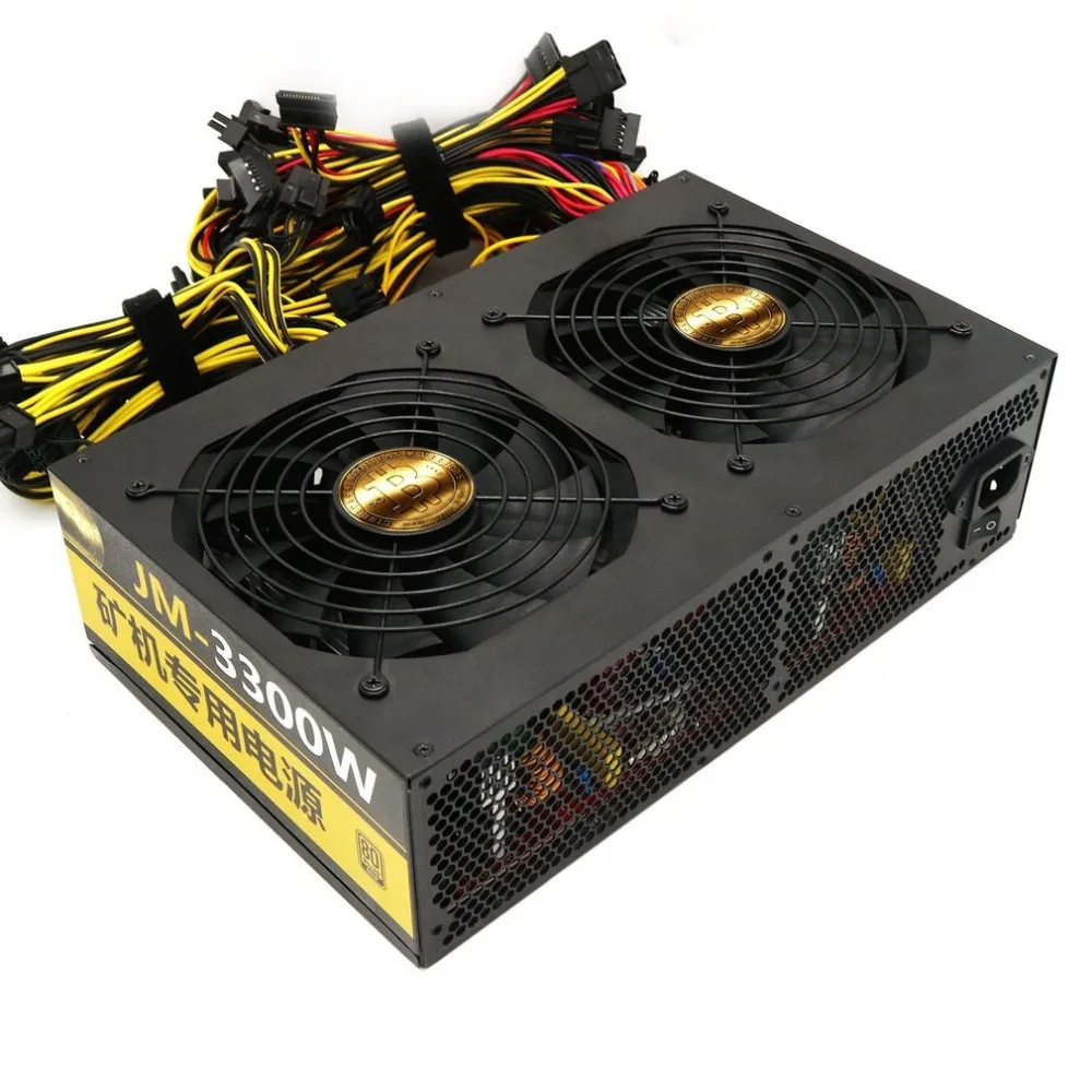 

3300W Super Power Metal Graphics Power Supply High Reliability Mining Rig Case Motherboard Suitable for ETH Rig Ethereum