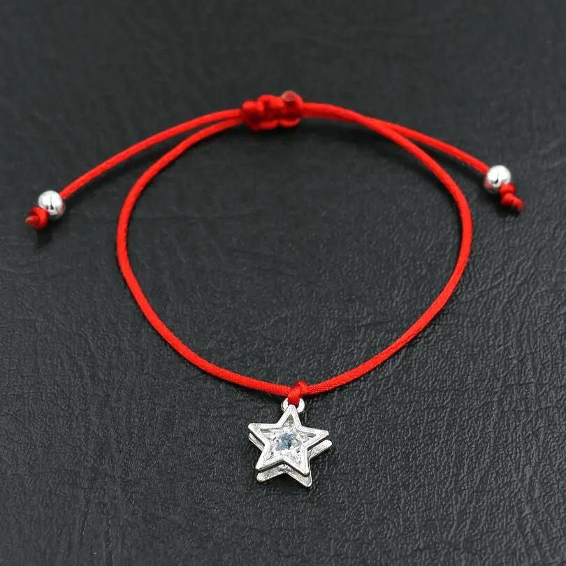 

Shiny Rhinestones Crystals Zircon AAA Forever Love Star Bracelet Women Red Rope Thread Bracelets Girl Kids Couples Gift Pulsears