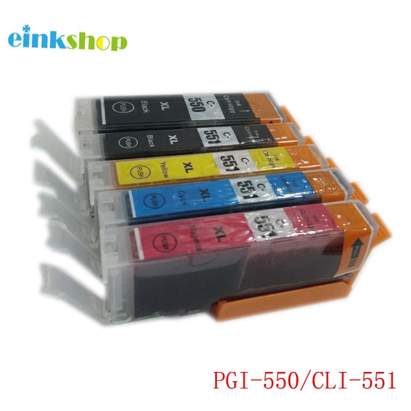 

5PK For Canon 550 551 PGI-550 CLI-551 Compatible Ink Cartridge For Canon PIXMA MG5450/MG5550/MG6350/MG6450/MG7150/Ip7250/MX925