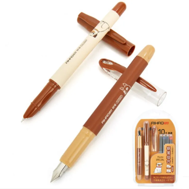 

2019 New Arrival AIHAO Brand High Quality Ink Fountain Pen Smooth Writing Stationery for Student 1Set Free Shipping